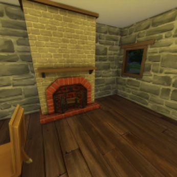 The fireplace in the kitchen
